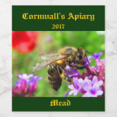 Étiquette Pour Bouteilles De Vin Mead Miel Étiquette de vin (Étiquettes simples)