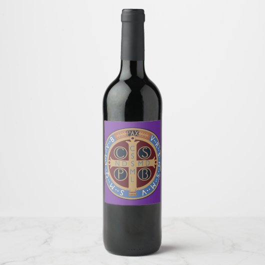 Étiquette Pour Bouteilles De Vin Médaille de saint Benoît (Devant)