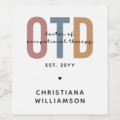 Étiquette Pour Bouteilles De Vin Médecin de l'ergothérapie sur mesure (Étiquettes simples)