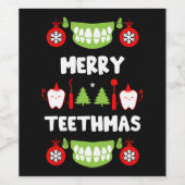 Étiquette Pour Bouteilles De Vin Médecin dentaire Xmas (Étiquettes simples)