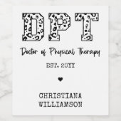 Étiquette Pour Bouteilles De Vin Médecin DPT de physiothérapie (Étiquettes simples)