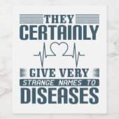 Étiquette Pour Bouteilles De Vin Médecine - Noms Étranges Des Maladies (Étiquettes simples)