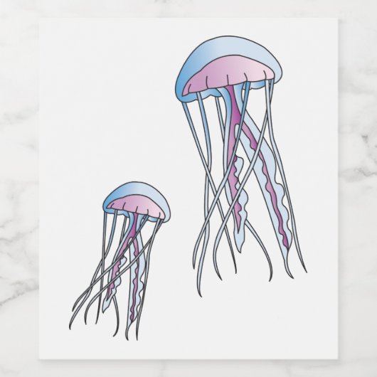 Étiquette Pour Bouteilles De Vin Méduse (Étiquettes simples)