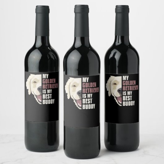 Étiquette Pour Bouteilles De Vin Meilleur Buddy Golden Retriever (Bouteilles)