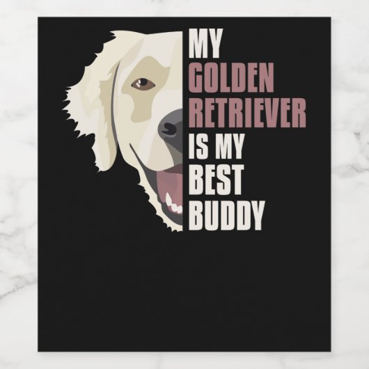 Étiquette Pour Bouteilles De Vin Meilleur Buddy Golden Retriever (Étiquettes simples)