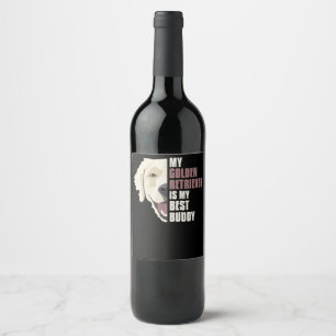 Étiquette Pour Bouteilles De Vin Meilleur Buddy Golden Retriever