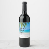 Étiquette Pour Bouteilles De Vin Meilleur Jour De Plage Mariage (Devant)