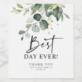 Étiquette Pour Bouteilles De Vin Meilleur Jour De Verdure Le Merci Privilégie (Étiquettes simples)