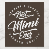 Étiquette Pour Bouteilles De Vin Meilleur Mimi jamais (Étiquettes simples)