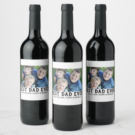 Étiquette Pour Bouteilles De Vin Meilleur papa jamais photo (Bouteilles)