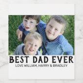 Étiquette Pour Bouteilles De Vin Meilleur papa jamais photo (Étiquettes simples)