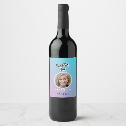 Étiquette Pour Bouteilles De Vin Meilleure maman jamais (Devant)