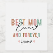 Étiquette Pour Bouteilles De Vin Meilleure maman jamais rétro Script Super fête des (Étiquettes simples)