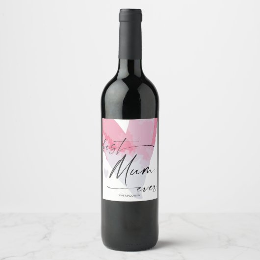 Étiquette Pour Bouteilles De Vin Meilleure maman Joyeuse Fête des mères Cadeau pour (Devant)