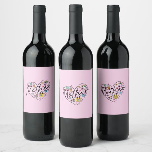 Étiquette Pour Bouteilles De Vin Meilleure mère jamais (Bouteilles)