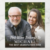Étiquette Pour Bouteilles De Vin Meilleure photo de Grand-Père (Étiquettes simples)