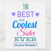 Étiquette Pour Bouteilles De Vin Meilleure soeur jamais (Étiquettes simples)