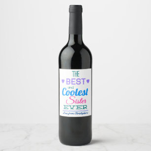 Étiquette Pour Bouteilles De Vin Meilleure soeur jamais