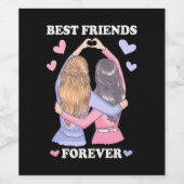 Étiquette Pour Bouteilles De Vin Meilleurs amis pour toujours (Étiquettes simples)