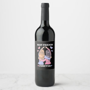 Étiquette Pour Bouteilles De Vin Meilleurs amis pour toujours