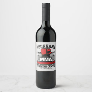 Étiquette Pour Bouteilles De Vin Mélange d'arts martiaux AJOUTER LE NOM MIXED MARTI