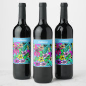 Étiquette Pour Bouteilles De Vin Mélange de fleurs tropicales Thunder_Cove (Bouteilles)