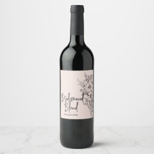 Étiquette Pour Bouteilles De Vin Mélange Demoiselle d'Honneur Proposition de Cortèg