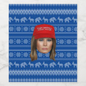 Étiquette Pour Bouteilles De Vin Melania Trump MAGA Noël (Étiquettes simples)