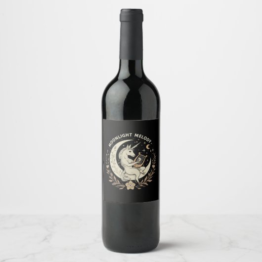 Étiquette Pour Bouteilles De Vin Mélodie Lune (Devant)