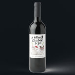 Étiquette Pour Bouteilles De Vin Meowy Christmas Cute Cats<br><div class="desc">Étiquette à vin à thème Noël mignon avec illustrations de deux chats siamois avec chapeau santa et bois. Le texte de typographie ci-dessus dit "un maigre Noël pour vous" avec des feuilles de pins des deux côtés. Personnalisez ce produit en ajoutant votre nom en bas.</div>