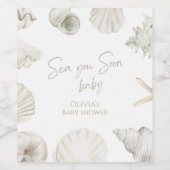 Étiquette Pour Bouteilles De Vin Mer bientôt baby shower (Étiquettes simples)