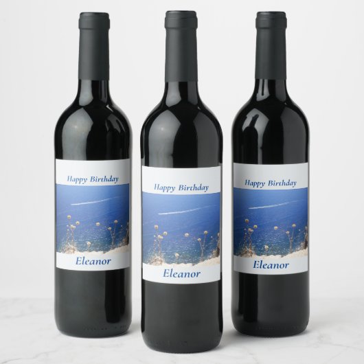 Étiquette Pour Bouteilles De Vin Mer bleue grecque (Bouteilles)