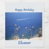 Étiquette Pour Bouteilles De Vin Mer bleue grecque (Étiquettes simples)