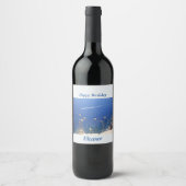 Étiquette Pour Bouteilles De Vin Mer bleue grecque (Devant)