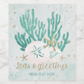 Étiquette Pour Bouteilles De Vin MER côtière et salutations Parties scintillant tur (Étiquettes simples)