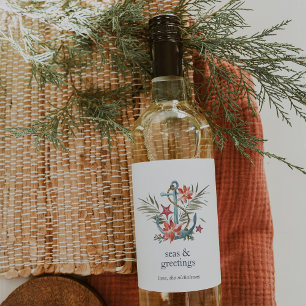 Étiquette Pour Bouteilles De Vin Mer et salutations Vacances côtières personnalis
