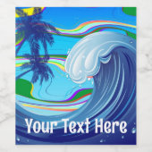 Étiquette Pour Bouteilles De Vin Mer Océan Grande Vague Eau (Étiquettes simples)