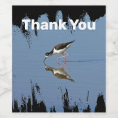 Étiquette Pour Bouteilles De Vin Merci Beach Bird Reflection Photo Appréciation (Étiquettes simples)