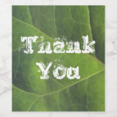 Étiquette Pour Bouteilles De Vin Merci Bright Green Leaf Photo Appréciation (Étiquettes simples)