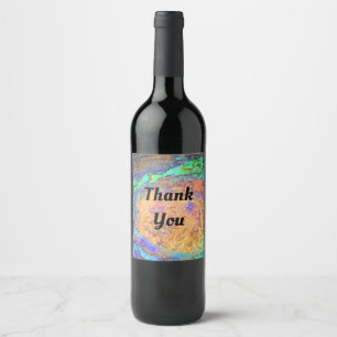 Étiquette Pour Bouteilles De Vin Merci Carrelage mosaïque Abalone Shell Appréciatio