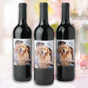 Étiquette Pour Bouteilles De Vin Merci Chien Mariage Personnalisé Animaux de compag
