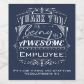 Étiquette Pour Bouteilles De Vin Merci d'appréciation des employés (Étiquettes simples)