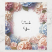 Étiquette Pour Bouteilles De Vin Merci d'aquarelle Hydrangea (Étiquettes simples)