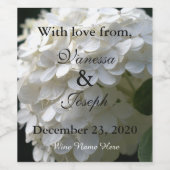 Étiquette Pour Bouteilles De Vin Merci de Mariage à la chaux blanche Hydrangea (Étiquettes simples)