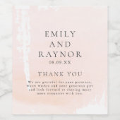 Étiquette Pour Bouteilles De Vin Merci de Mariage couleur rose vif (Étiquettes simples)