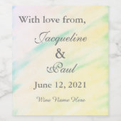 Étiquette Pour Bouteilles De Vin Merci de Mariage d'aquarelle tropicale (Étiquettes simples)