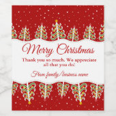 Étiquette Pour Bouteilles De Vin Merci de Noël (Étiquettes simples)