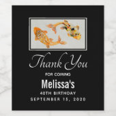 Étiquette Pour Bouteilles De Vin Merci de poisson Gold Koi élégant (Étiquettes simples)