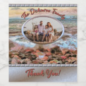 Étiquette Pour Bouteilles De Vin Merci des vagues rocheuses 0742 (Étiquettes simples)