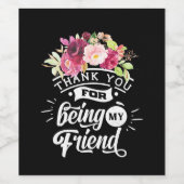 Étiquette Pour Bouteilles De Vin Merci D'Être Mes Amis (Étiquettes simples)